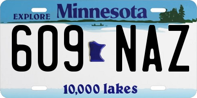 MN license plate 609NAZ