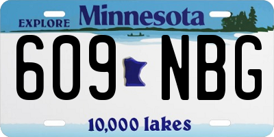 MN license plate 609NBG