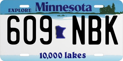 MN license plate 609NBK