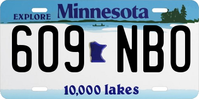 MN license plate 609NBO