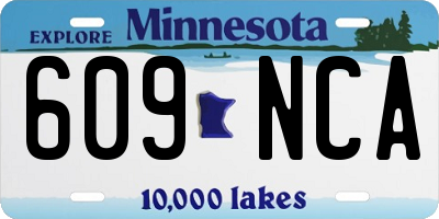 MN license plate 609NCA