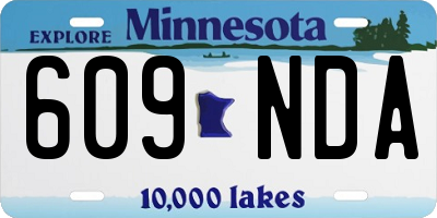 MN license plate 609NDA