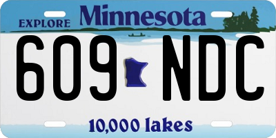 MN license plate 609NDC
