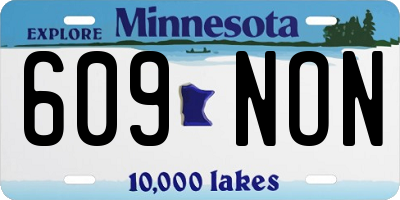 MN license plate 609NON