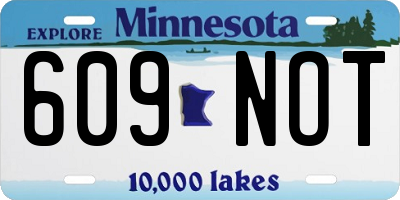 MN license plate 609NOT
