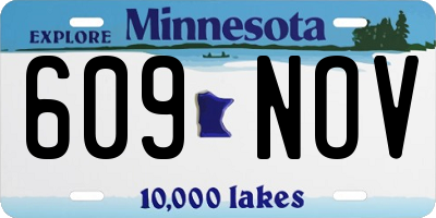 MN license plate 609NOV