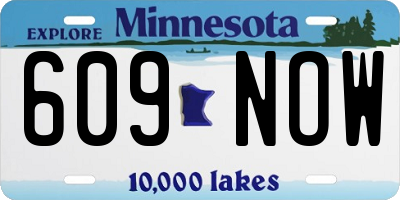 MN license plate 609NOW