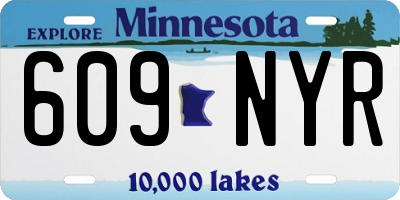 MN license plate 609NYR