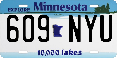 MN license plate 609NYU