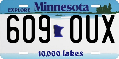 MN license plate 609OUX