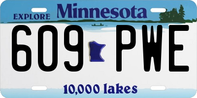 MN license plate 609PWE