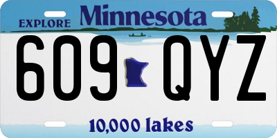 MN license plate 609QYZ