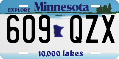 MN license plate 609QZX