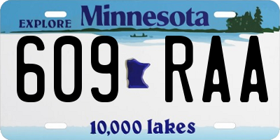 MN license plate 609RAA