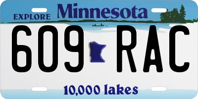 MN license plate 609RAC