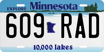 MN license plate 609RAD