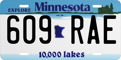 MN license plate 609RAE