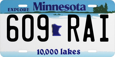 MN license plate 609RAI