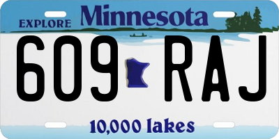 MN license plate 609RAJ