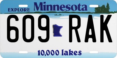 MN license plate 609RAK