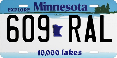 MN license plate 609RAL