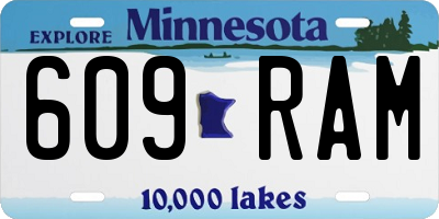 MN license plate 609RAM