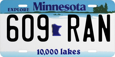 MN license plate 609RAN