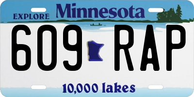 MN license plate 609RAP