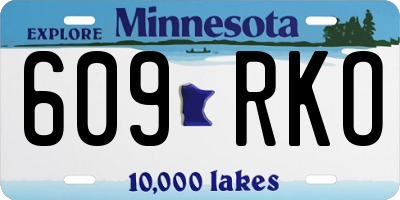 MN license plate 609RKO