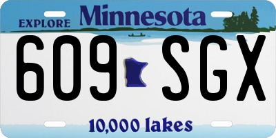 MN license plate 609SGX