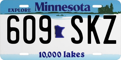 MN license plate 609SKZ