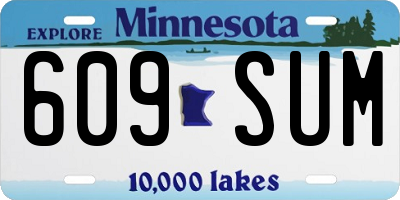 MN license plate 609SUM