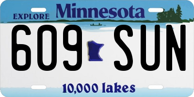 MN license plate 609SUN
