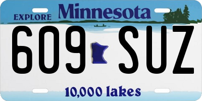 MN license plate 609SUZ
