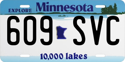 MN license plate 609SVC