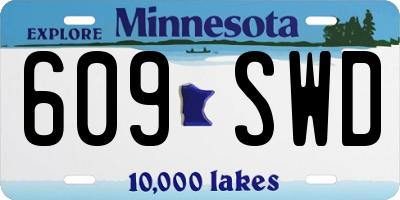 MN license plate 609SWD