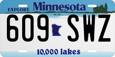 MN license plate 609SWZ