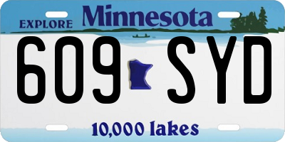 MN license plate 609SYD
