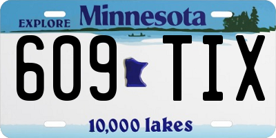 MN license plate 609TIX