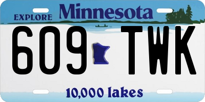 MN license plate 609TWK