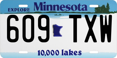 MN license plate 609TXW
