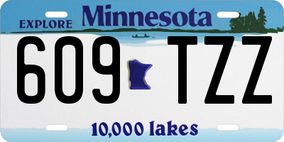 MN license plate 609TZZ