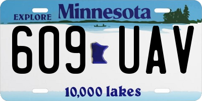 MN license plate 609UAV