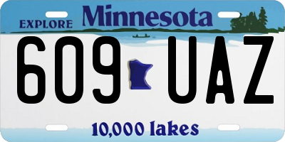 MN license plate 609UAZ