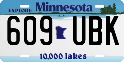 MN license plate 609UBK
