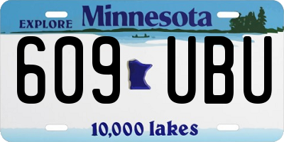 MN license plate 609UBU