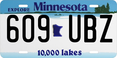 MN license plate 609UBZ
