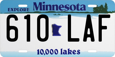 MN license plate 610LAF