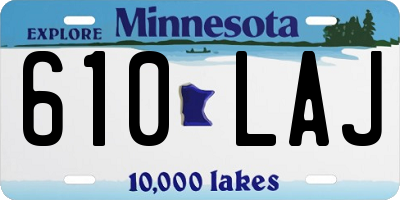 MN license plate 610LAJ