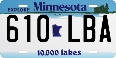 MN license plate 610LBA